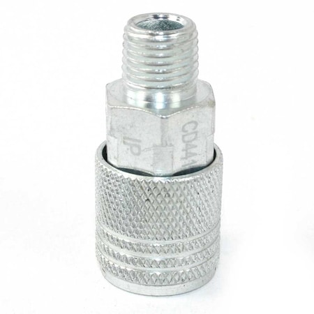 1/4 Inch Diamond-U Steel Coupler X 1/4 Inch Male NPT, PK 6